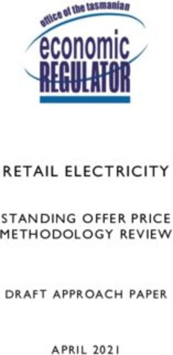 RETAIL ELECTRICITY STANDING OFFER PRICE METHODOLOGY REVIEW DRAFT APPROACH PAPER APRIL 2021 - Tasmanian Economic Regulator