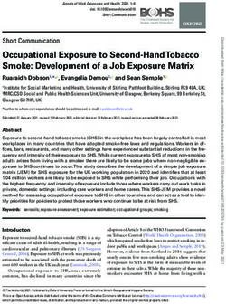 Occupational Exposure to Second-Hand Tobacco Smoke: Development of a Job Exposure Matrix