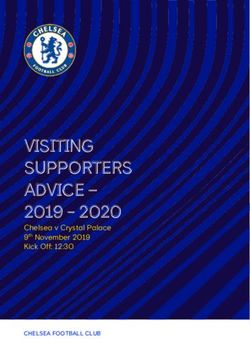 VISITING SUPPORTERS ADVICE- 2019 - 2020 Chelsea v Crystal Palace 9th November 2019 Kick Off: 12:30