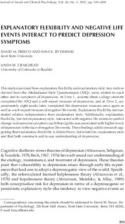 EXPLANATORY FLEXIBILITY AND NEGATIVE LIFE EVENTS INTERACT TO PREDICT DEPRESSION SYMPTOMS