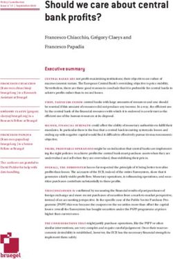 Bank profits? Issue n 13 | September 2018 Should we care about central - Bruegel