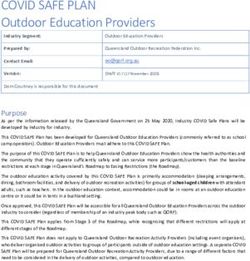 COVID SAFE PLAN Outdoor Education Providers - Koojarewon Youth Camp