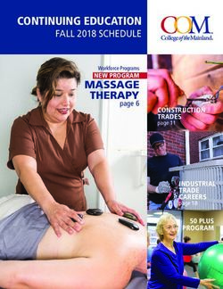 CONTINUING EDUCATION FALL 2018 SCHEDULE - MASSAGE THERAPY - College of the Mainland