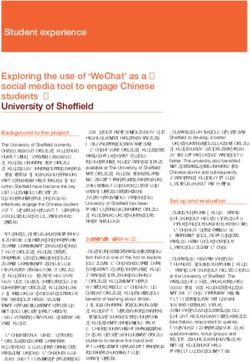 STUDENT EXPERIENCE EXPLORING THE USE OF 'WECHAT' AS A SOCIAL MEDIA TOOL TO ENGAGE CHINESE STUDENTS UNIVERSITY OF SHEFFIELD - UKCISA