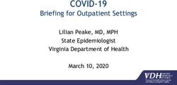 COVID-19 Briefing for Outpatient Settings - Lilian Peake, MD, MPH State Epidemiologist