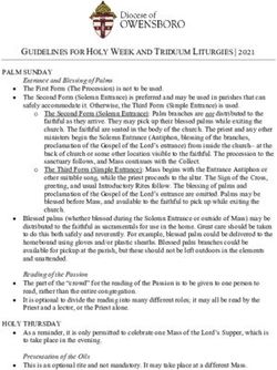 GUIDELINES FOR HOLY WEEK AND TRIDUUM LITURGIES | 2021 - Diocese of ...