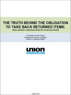 THE TRUTH BEHIND THE OBLIGATION TO TAKE BACK RETURNED ITEMS: return policies or take-back times for in-store purchases