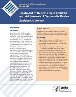 Treatment of Depression in Children and Adolescents: A Systematic Review Evidence Summary