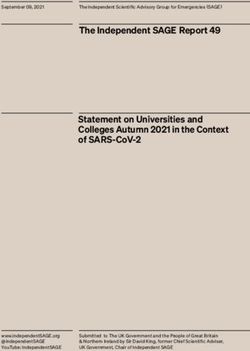 THE INDEPENDENT SAGE REPORT 49 STATEMENT ON UNIVERSITIES AND COLLEGES AUTUMN 2021 IN THE CONTEXT OF SARS-COV-2