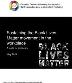 Sustaining the Black Lives Matter movement in the workplace - May 2021 A toolkit for employers