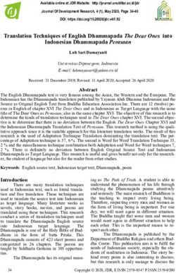 Translation Techniques of English Dhammapada The Dear Ones into Indonesian Dhammapada Perasaan