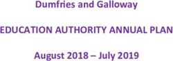 EDUCATION AUTHORITY ANNUAL PLAN - Dumfries and Galloway August 2018 - July 2019