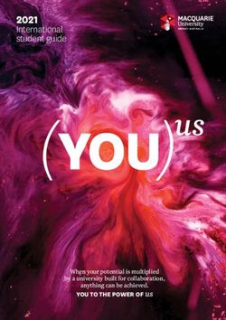 2021 International student guide - YOU TO THE POWER OF us - Macquarie University