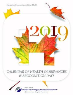 CALENDAR OF HEALTH OBSERVANCES & RECOGNITION DAYS - Navigating ...