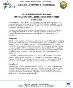 California Department of Public Health - COVID-19 PUBLIC HEALTH GUIDANCE FOR INDIVIDUALS WITH ACCESS AND FUNCTIONAL NEEDS