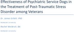 EFFECTIVENESS OF PSYCHIATRIC SERVICE DOGS IN THE TREATMENT OF POST-TRAUMATIC STRESS DISORDER AMONG VETERANS - DR. JAMES GILLETT, PHD RACHEL ...