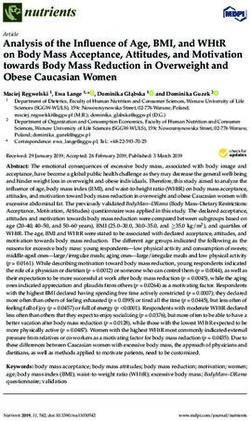 ANALYSIS OF THE INFLUENCE OF AGE, BMI, AND WHTR ON BODY MASS ACCEPTANCE, ATTITUDES, AND MOTIVATION TOWARDS BODY MASS REDUCTION IN OVERWEIGHT AND ...