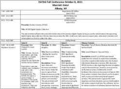 DATAG Fall Conference October 8, 2021 Marriott Hotel Albany, NY