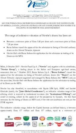 The range of indicative valuation of Newlat's shares has been set