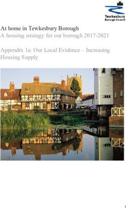 At home in Tewkesbury Borough A housing strategy for our borough 2017-2021 Appendix 1a: Our Local Evidence - Increasing Housing Supply