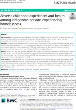 Adverse childhood experiences and health among indigenous persons experiencing homelessness - BMC Public Health