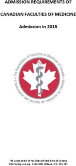 ADMISSION REQUIREMENTS OF CANADIAN FACULTIES OF MEDICINE - Admission in 2015
