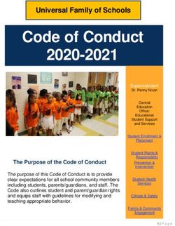 Code of Conduct 2020-2021 - Universal Family of Schools