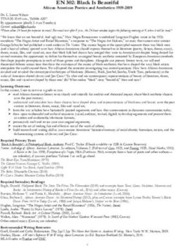 EN 302: Black Is Beautiful - African American Poetics and Aesthetics: 1919-2019