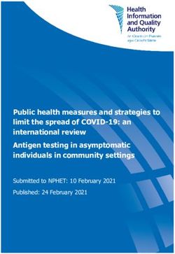 Public health measures and strategies to limit the spread of COVID-19: an international review Antigen testing in asymptomatic individuals in ...