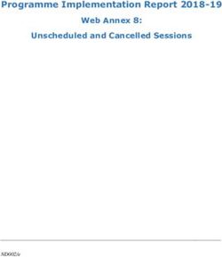 Programme Implementation Report 2018-19 Web Annex 8: Unscheduled and Cancelled Sessions
