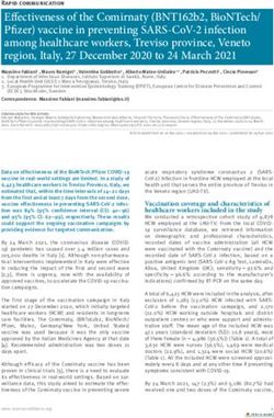 EFFECTIVENESS OF THE COMIRNATY (BNT162B2, BIONTECH/ PFIZER) VACCINE IN PREVENTING SARS-COV-2 INFECTION AMONG HEALTHCARE WORKERS, TREVISO PROVINCE ...