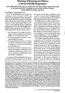 Training Volunteers to Deliver a Breast Health Programme