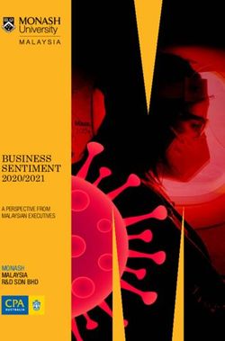 BUSINESS SENTIMENT 2020/2021 - MONASH MALAYSIA R&D SDN BHD A PERSPECTIVE FROM MALAYSIAN EXECUTIVES - Monash University Malaysia