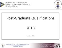 Post Graduate Qualifications 2018 - (as at June 2018) 1 - Wits University