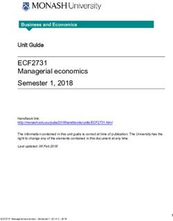 ECF2731 Managerial economics Semester 1, 2018 - Paul Raschky
