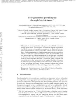 User-generated pseudonyms through Merkle trees