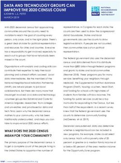 DATA AND TECHNOLOGY GROUPS CAN IMPROVE THE 2020 CENSUS COUNT