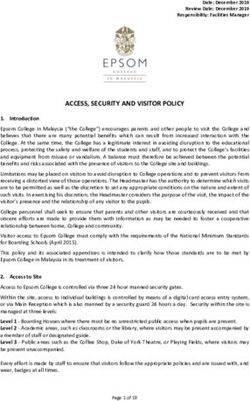 ACCESS, SECURITY AND VISITOR POLICY - Epsom College in Malaysia