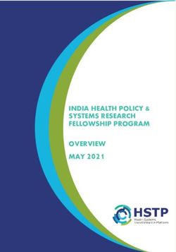 MAY 2021 INDIA HEALTH POLICY & SYSTEMS RESEARCH FELLOWSHIP PROGRAM OVERVIEW