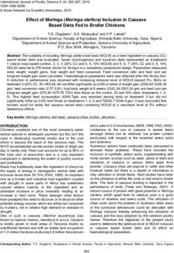 Effect of Moringa (Moringa oleifera) Inclusion in Cassava Based Diets Fed to Broiler Chickens