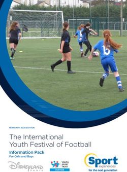 The International Youth Festival of Football - Information Pack For Girls and Boys - Sport Experiences