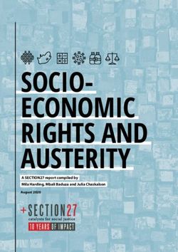 SOCIO-ECONOMIC RIGHTS AND AUSTERITY - A SECTION27 report compiled by Mila Harding, Mbali Baduza and Julia Chaskalson