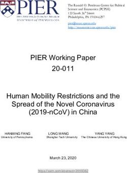 PIER WORKING PAPER 20-011 HUMAN MOBILITY RESTRICTIONS AND THE SPREAD OF THE NOVEL CORONAVIRUS (2019-NCOV) IN CHINA