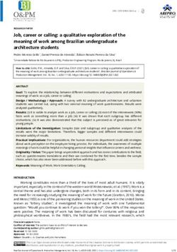 Job, career or calling: a qualitative exploration of the meaning of work among Brazilian undergraduate architecture students
