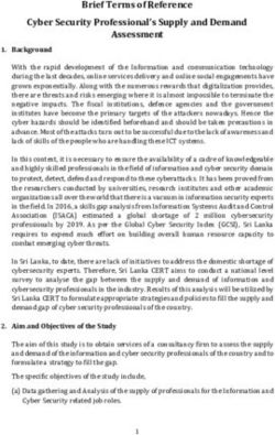 Brief Terms of Reference Cyber Security Professional's Supply and Demand Assessment - Sri Lanka CERT