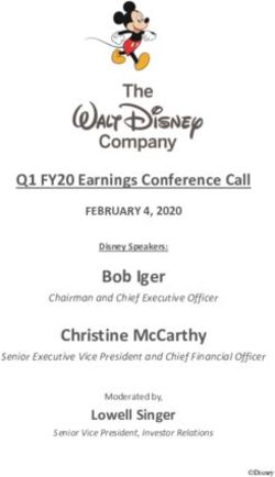 Bob Iger Q1 FY20 Earnings Conference Call - The Walt Disney Company
