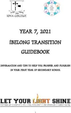IBELONG TRANSITION GUIDEBOOK - YEAR 7, 2021 INFORMATION AND TIPS TO HELP YOU PROSPER AND FLOURISH IN YOUR FIRST YEAR OF SECONDARY SCHOOL - Iona ...