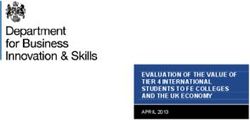 EVALUATION OF THE VALUE OF TIER 4 INTERNATIONAL STUDENTS TO FE COLLEGES AND THE UK ECONOMY - APRIL 2013