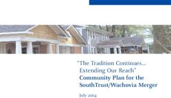 "The Tradition Continues Extending Our Reach" - Community Plan for the SouthTrust/Wachovia Merger