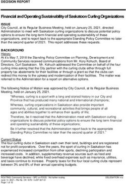 Financial and Operating Sustainability of Saskatoon Curling Organizations